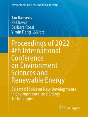 cover image of Proceedings of 2022 4th International Conference on Environment Sciences and Renewable Energy